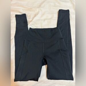 Aerie Black High-Rise Fleece-lined Leggings